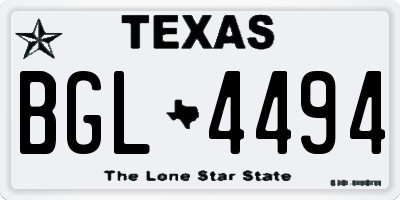 TX license plate BGL4494