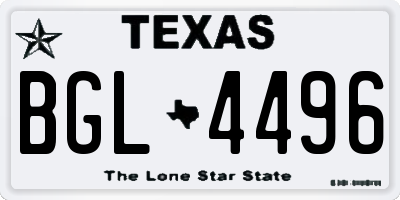 TX license plate BGL4496
