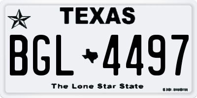 TX license plate BGL4497