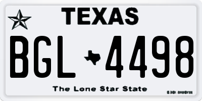 TX license plate BGL4498