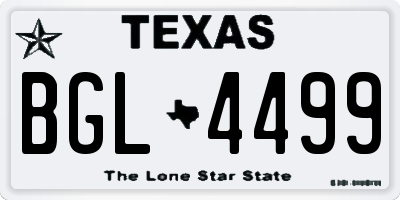 TX license plate BGL4499