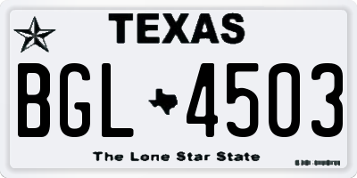 TX license plate BGL4503