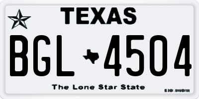 TX license plate BGL4504