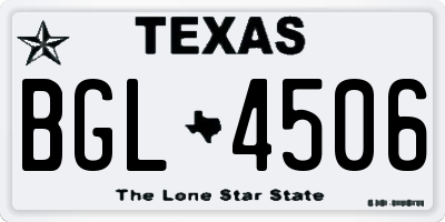 TX license plate BGL4506