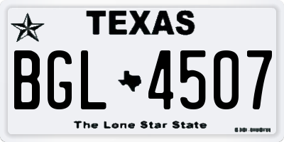 TX license plate BGL4507