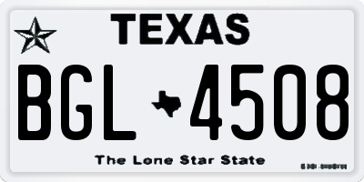TX license plate BGL4508