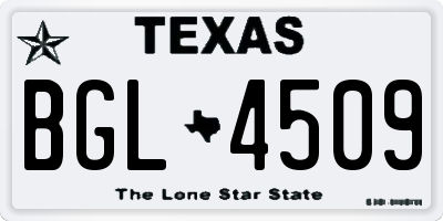 TX license plate BGL4509
