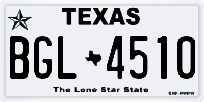 TX license plate BGL4510
