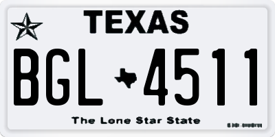 TX license plate BGL4511