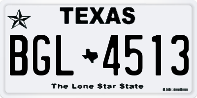 TX license plate BGL4513