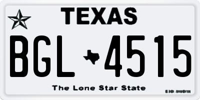 TX license plate BGL4515