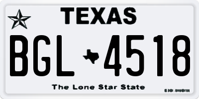 TX license plate BGL4518