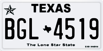 TX license plate BGL4519