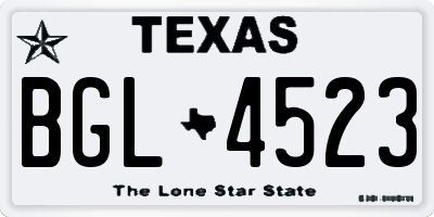 TX license plate BGL4523
