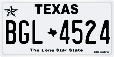 TX license plate BGL4524