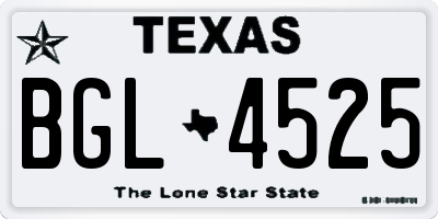 TX license plate BGL4525