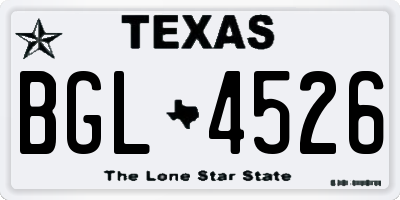 TX license plate BGL4526