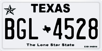 TX license plate BGL4528