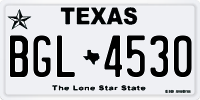 TX license plate BGL4530