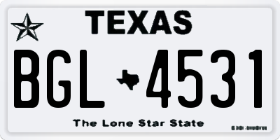 TX license plate BGL4531