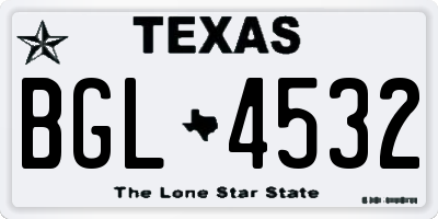 TX license plate BGL4532
