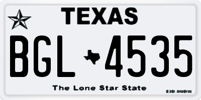 TX license plate BGL4535