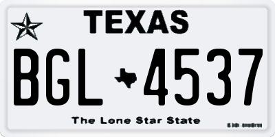 TX license plate BGL4537