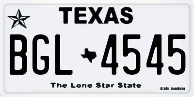 TX license plate BGL4545