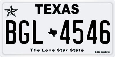 TX license plate BGL4546