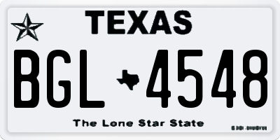 TX license plate BGL4548