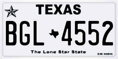 TX license plate BGL4552