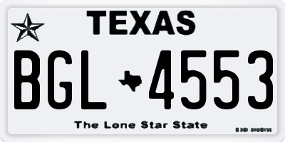 TX license plate BGL4553