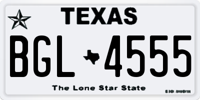 TX license plate BGL4555