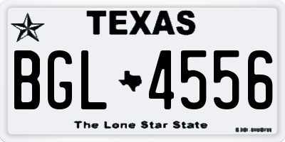 TX license plate BGL4556