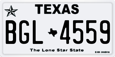 TX license plate BGL4559