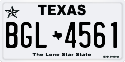 TX license plate BGL4561