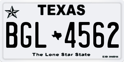 TX license plate BGL4562