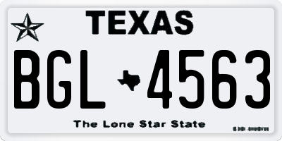 TX license plate BGL4563