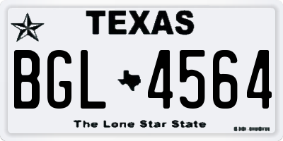 TX license plate BGL4564