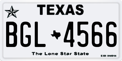 TX license plate BGL4566
