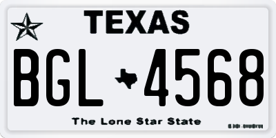 TX license plate BGL4568