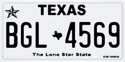 TX license plate BGL4569