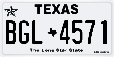 TX license plate BGL4571