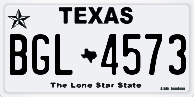 TX license plate BGL4573