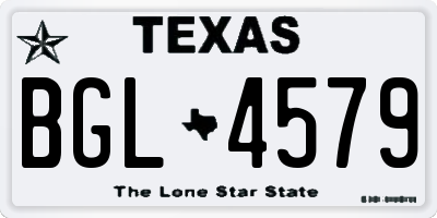TX license plate BGL4579