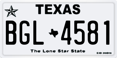 TX license plate BGL4581