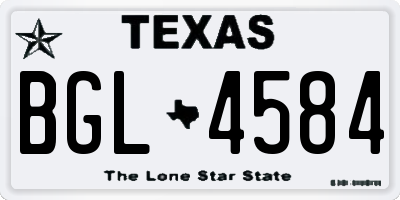 TX license plate BGL4584