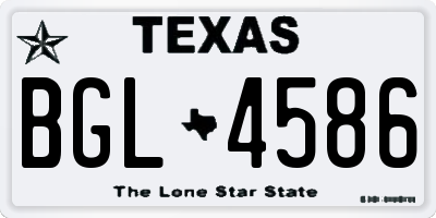 TX license plate BGL4586