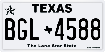 TX license plate BGL4588