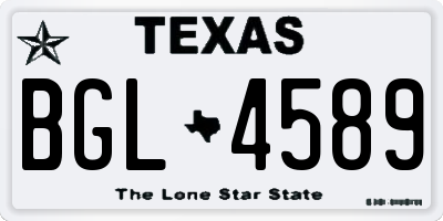TX license plate BGL4589